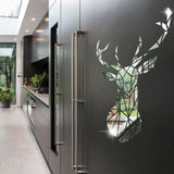 3D Mirror Wall Stickers Nordic Style Acrylic Deer Head Decal