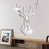 3D Mirror Wall Stickers Nordic Style Acrylic Deer Head Decal