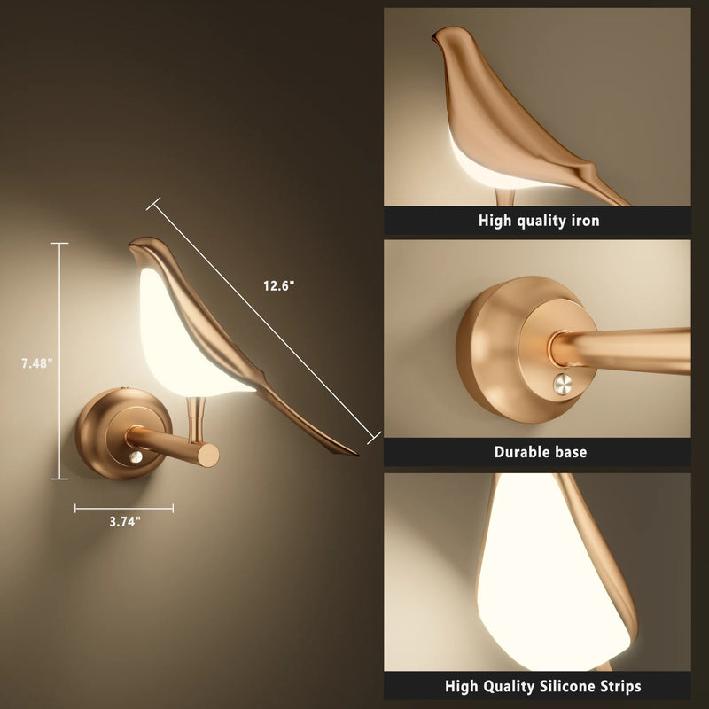 12W Golden Bird LED Wall Lamp Rotatable