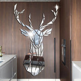 3D Mirror Wall Stickers Nordic Style Acrylic Deer Head Decal