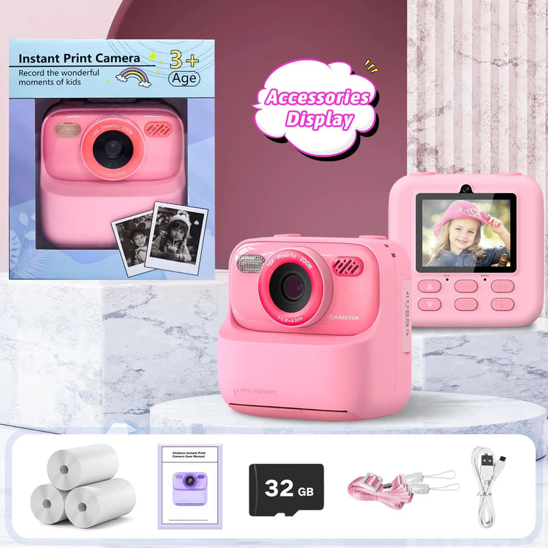 Kids Digital Camera 1080P HD with Selfie Lens & 32GB