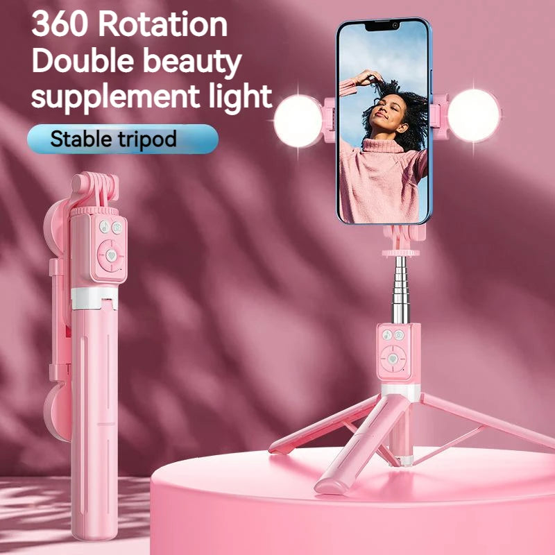 4-in-1 Bluetooth Selfie Stick with LED Ring Light & Tripod