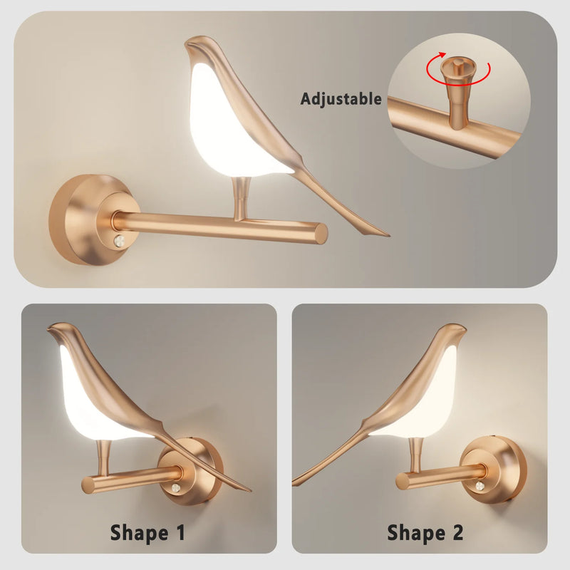 12W Golden Bird LED Wall Lamp Rotatable