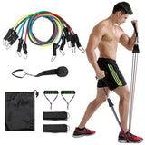 11 Pcs Resistance Band Elastic Pull Rope Set Fitness-5